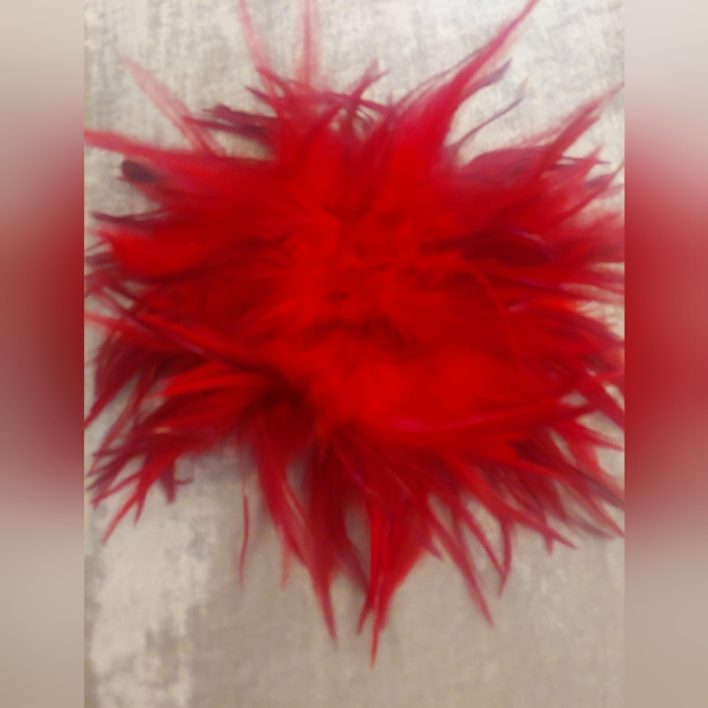 Fox Red feather Brooch